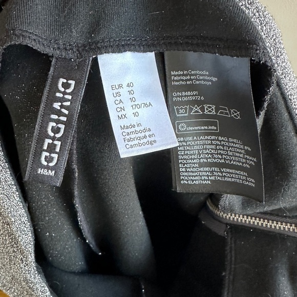 DIVIDED by H&M Women's Sparkly Metallic Skinny Pants, Size 10 - Picture 15 of 15